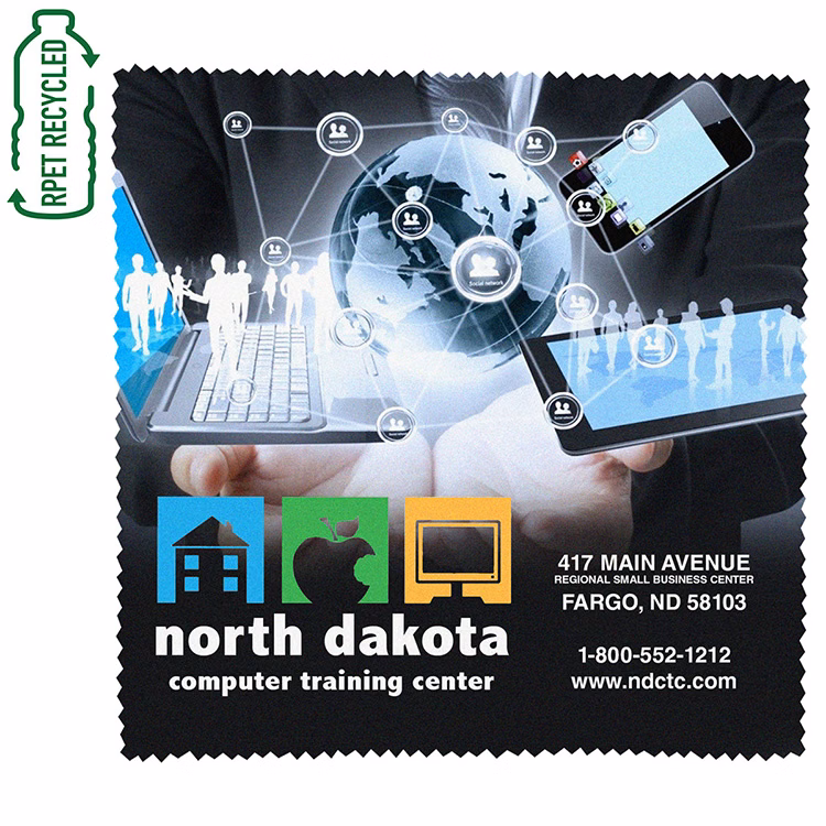 10" X 10" - "SAMANTHA" Recycled RPET Full Color Import Air Ship Microfiber Cloth & Screen