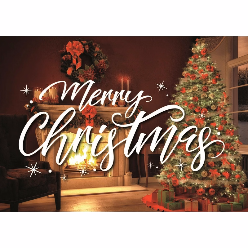 Crackling Christmas Holiday Greeting Cards