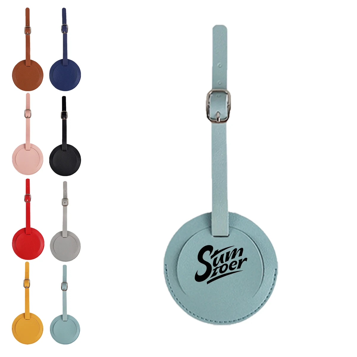 Round Leather Luggage Tag 1