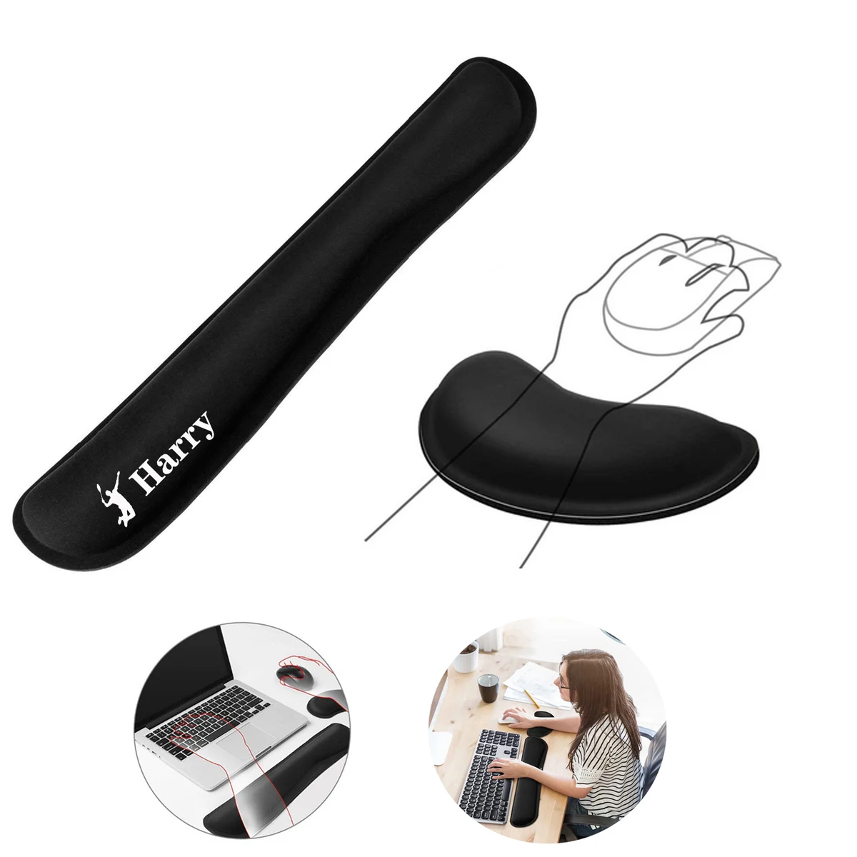 Memory Foam Set Keyboard Wrist Rest Pad 1
