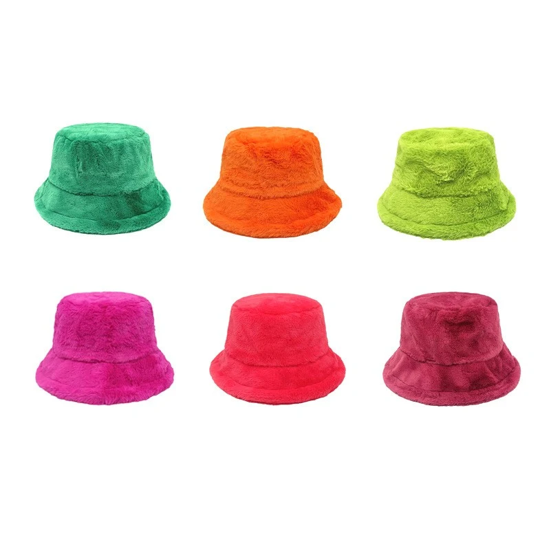Fuzzy Sherpa Bucket Hat Faux Fur Teddy Fleece Fisherman Cap 1
