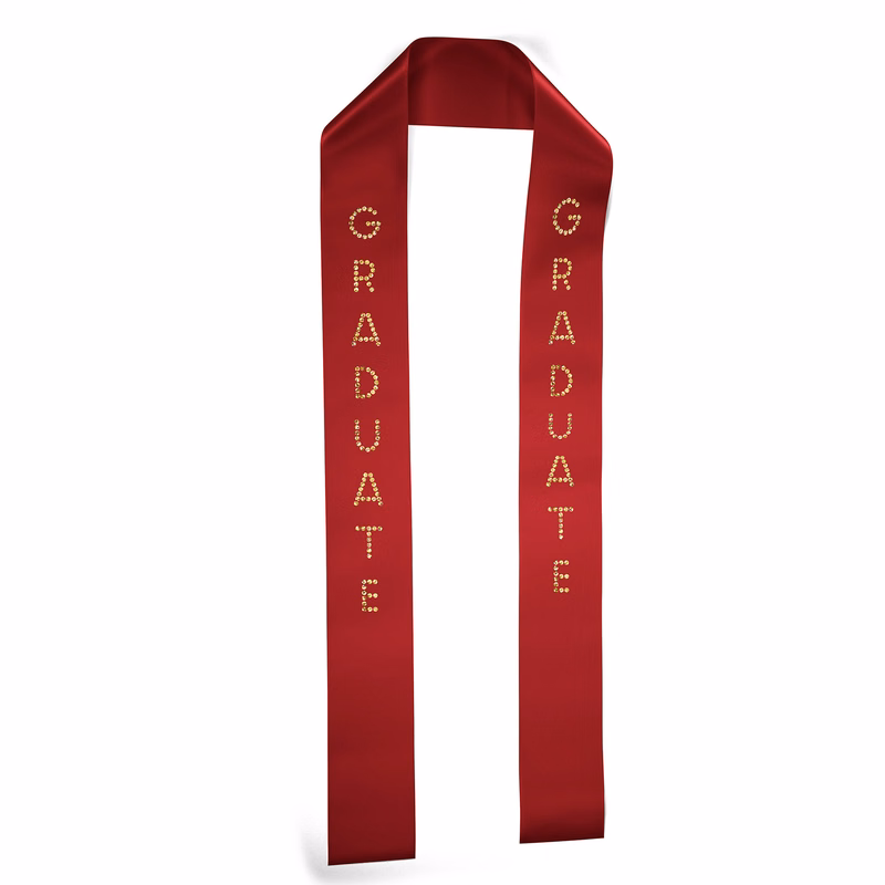 3" Badge Satin Stole - 60" Long - Sparkle