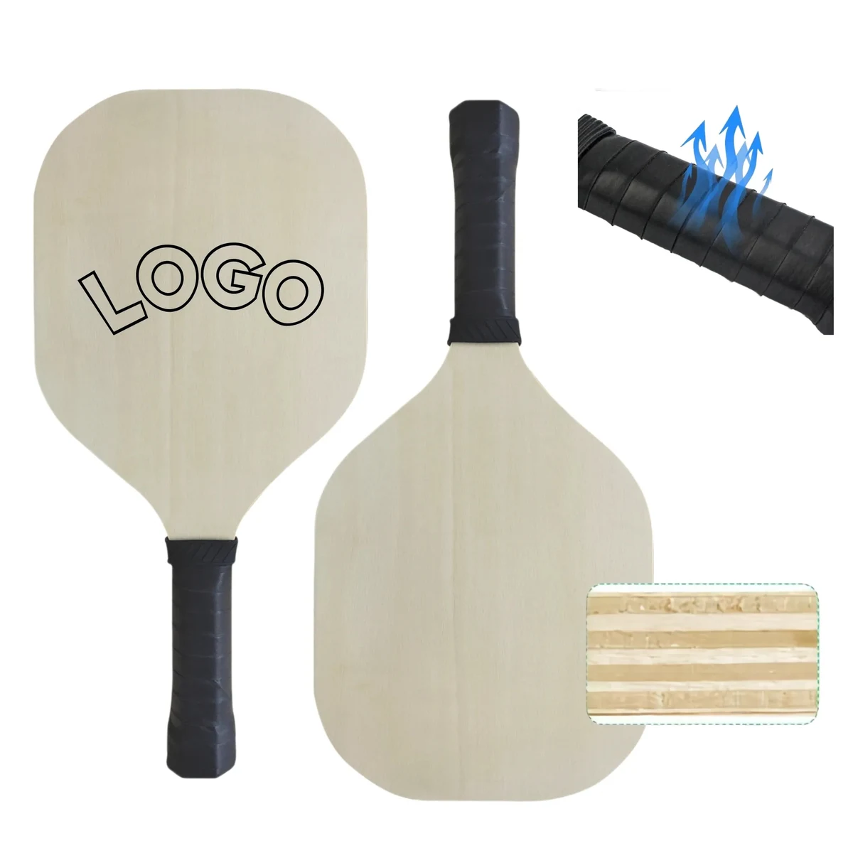 Comfortable Handle Wood Pickleball Paddle Racket 1