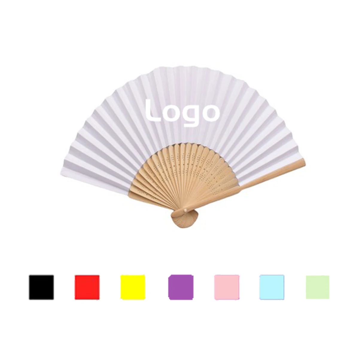 Handheld Paper Folded Bamboo Fan 1