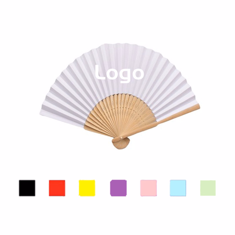 Handheld Paper Folded Bamboo Fan