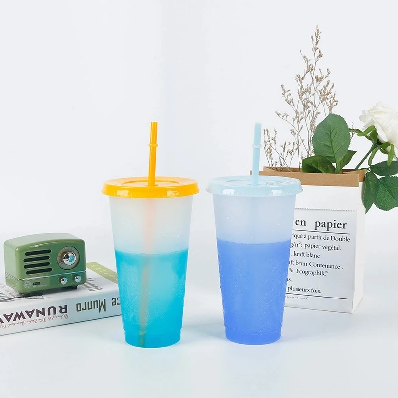 24oz Reusable Color Changing Cold Drink Cups 1