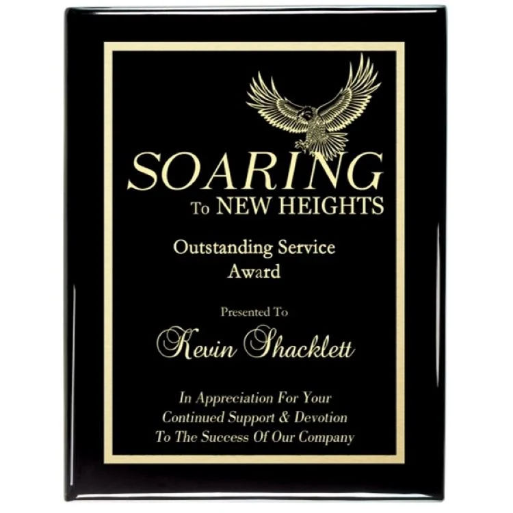 Double Plate Lasered Plaque-Piano Black 1