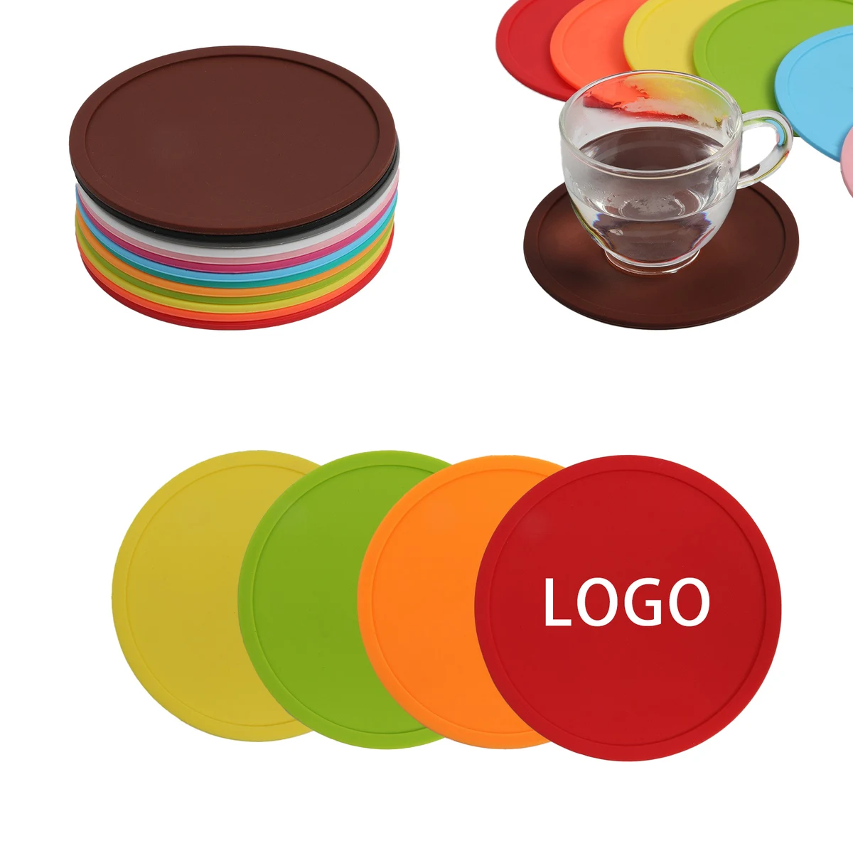 3.93 Inch Silicone drink coasters 1
