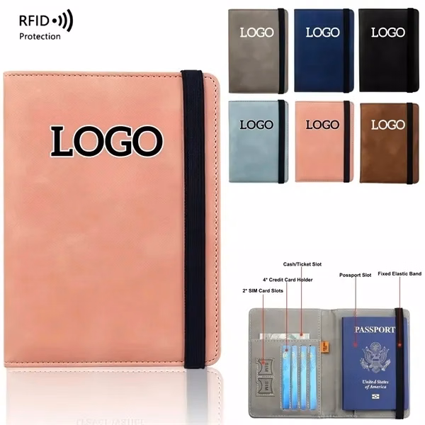 RFID-Blocking Passport Cover with Faux Leather Travel Wallet