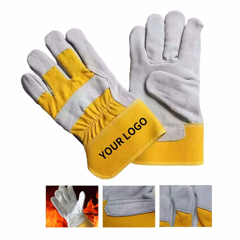 Split Leather Work Glove With Reinforced Palm And Safety Cuff 9.9" x 6"