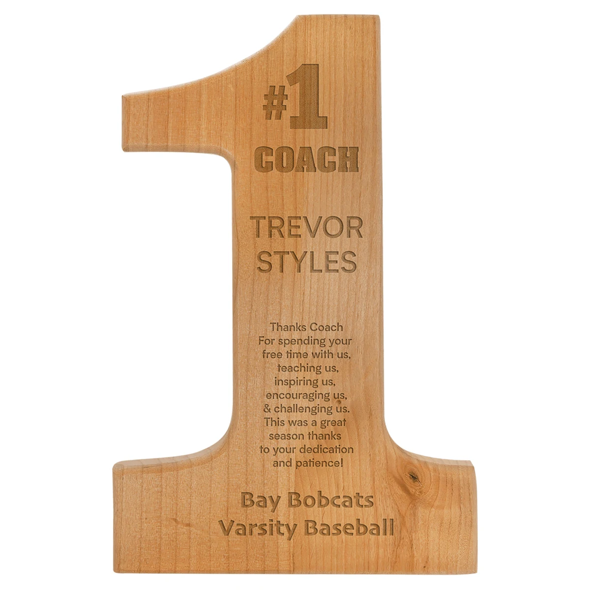 8 1/4" x 12 1/2" Alder #1 Plaque 1