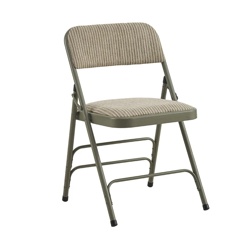 Metal Folding Chairs with Cushioned Seats 1