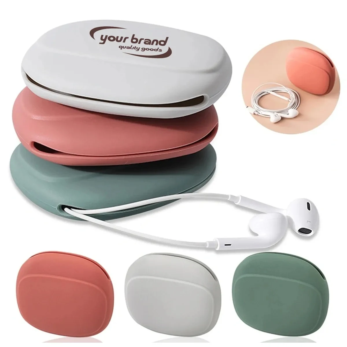 Portable Charging Cable Case Silicone Earphone Storage Bag 1
