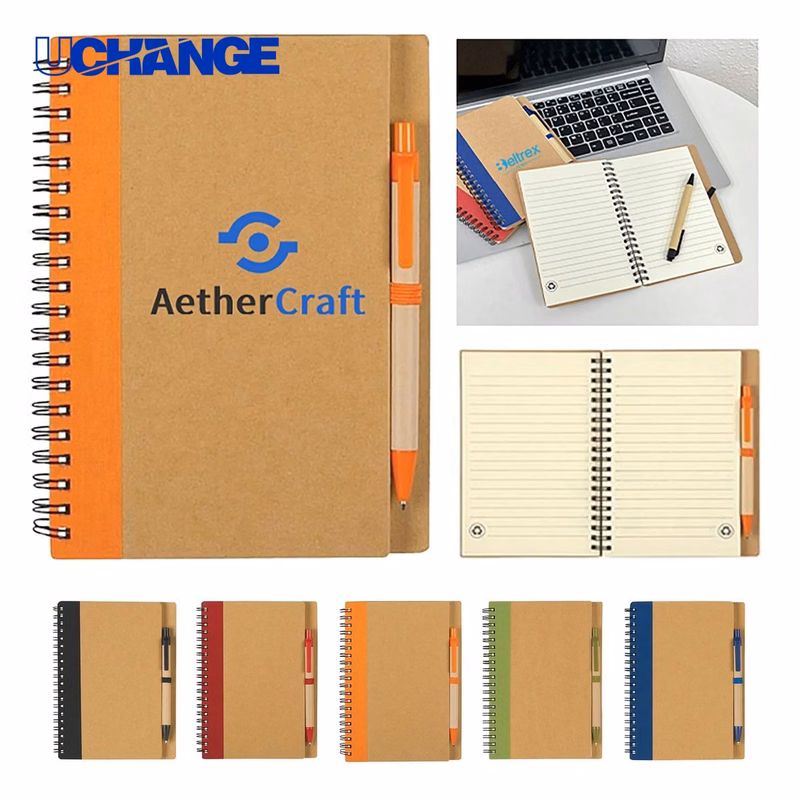 Spiral Notebook with Fabric Cover and Pen
