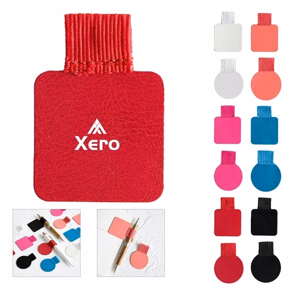 Custom PU Leather Self Adhesive Pen Loop Holder — Writing Tool Organizer