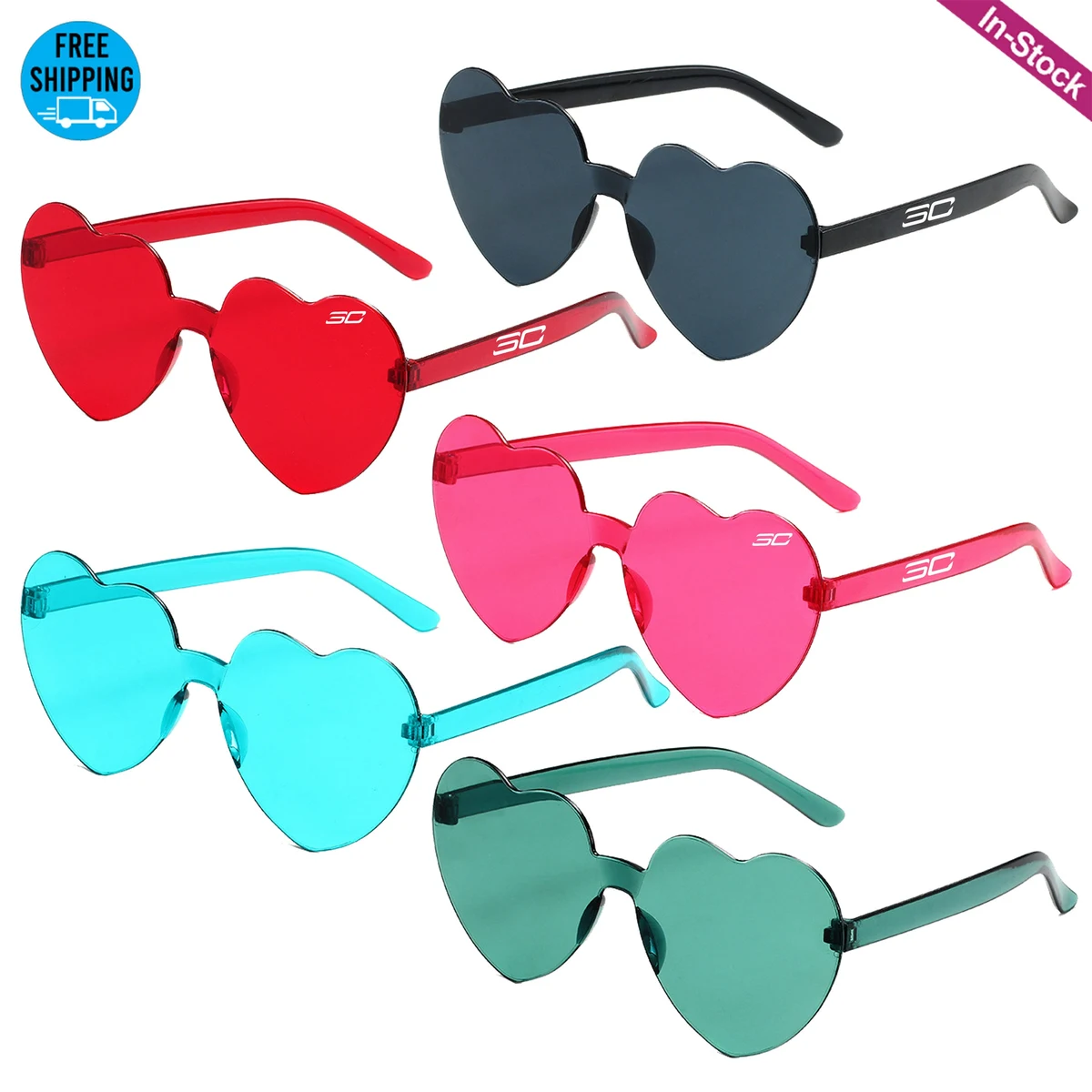 Candy Color Heart Shaped Eyeglasses 1