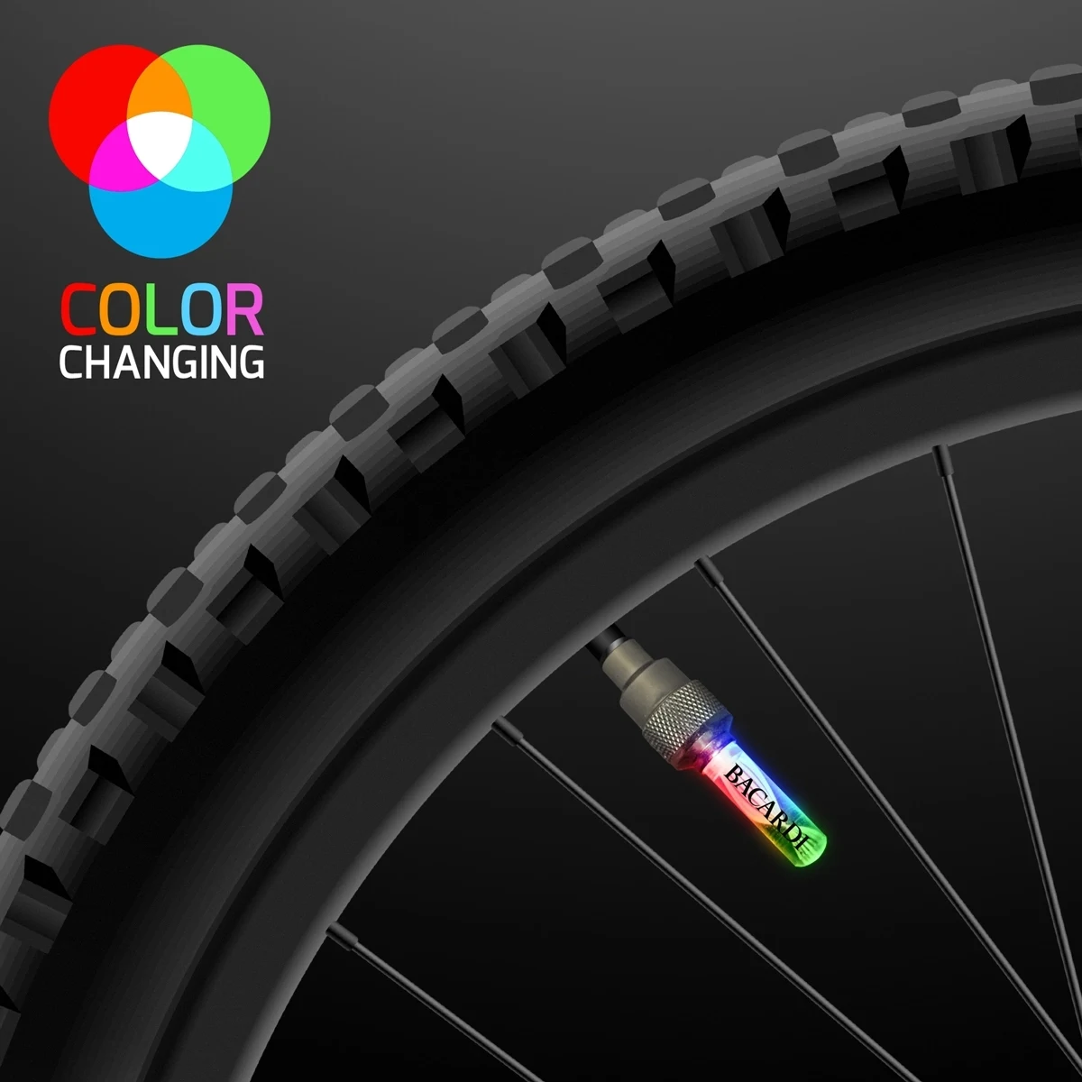 Flashing LED Valve Bicycle Light for Tires 1
