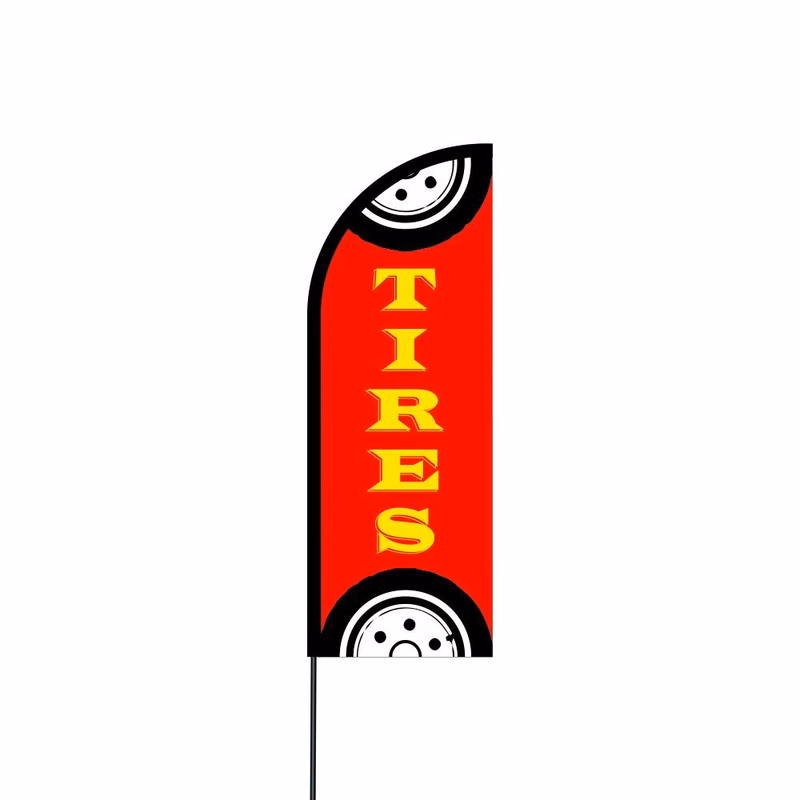 Tires Flag Kit 11' Feet feather banners Feather Flag Sign Outdoor Banner