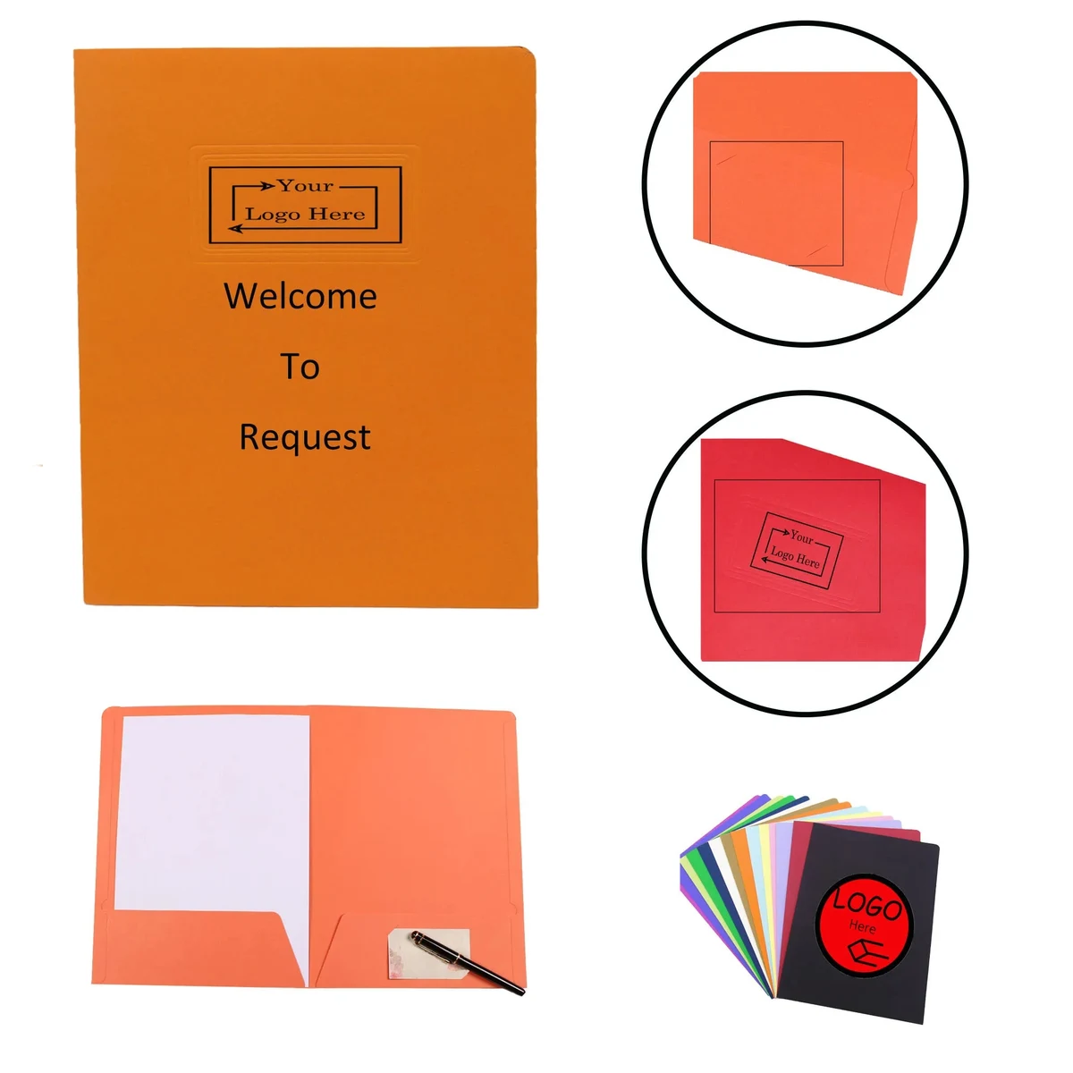 Silkscreen 250 Gsm Kraft Paper Double Insert File Folder 1