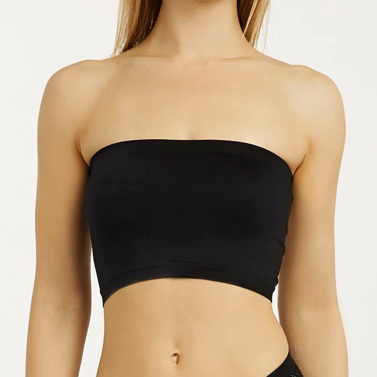 Women's Seamless No Pad Tube Bras - One Size Fits Most Black