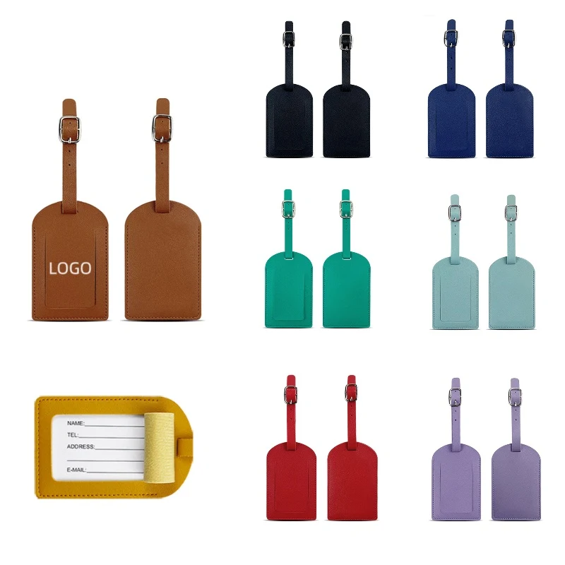 PU Leather Luggage Tag W/ Flip Open Window 1