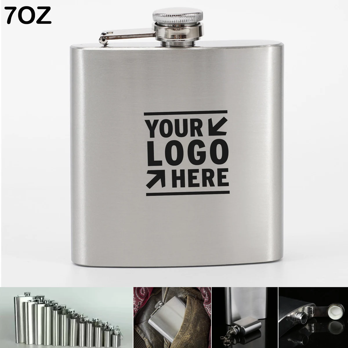 7oz 196ml Stainless Steel Hip Flask 1