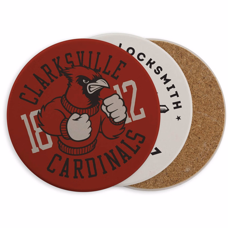4" Dia Round Ceramic Coaster