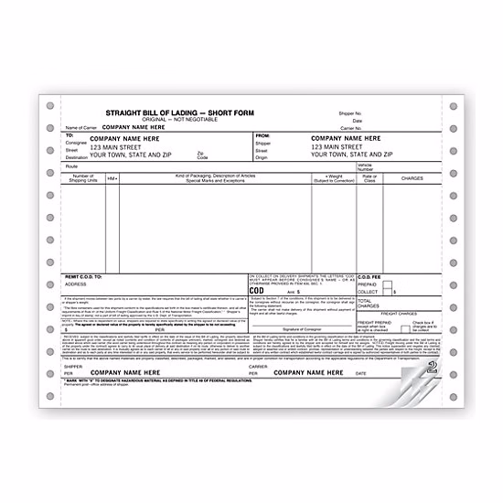 Bills Of Lading, Continuous