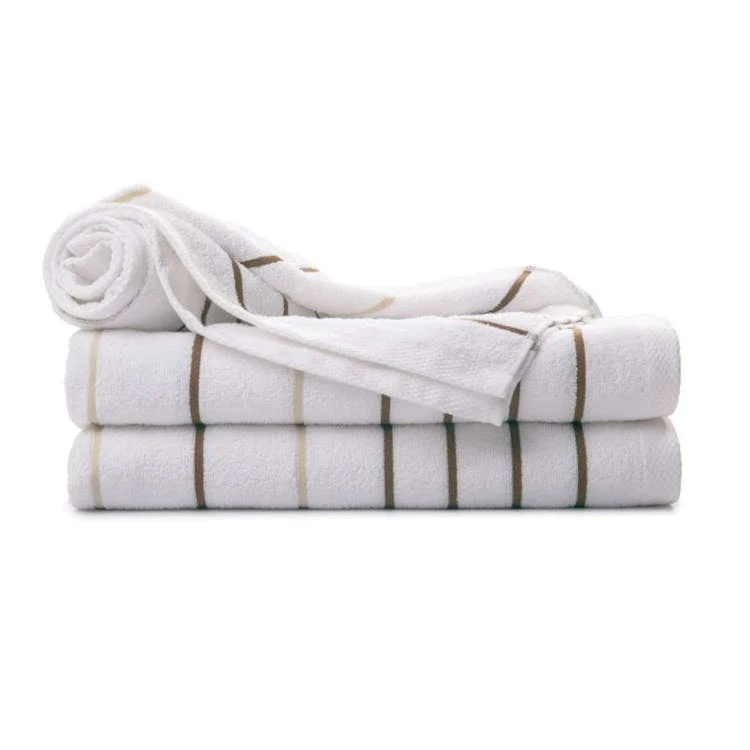 Breeze Multi Stripe Pool Towels - 35x70 Beige 1