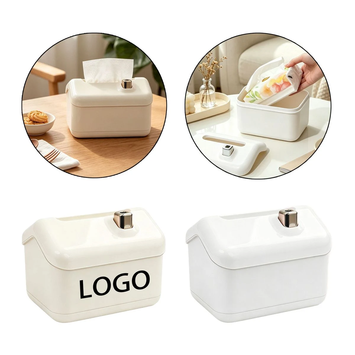 Desktop Snow House Tissue Storage Box 1