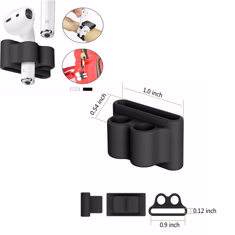 Portable Anti-lost Strap Mini Silicone Earbuds Holder