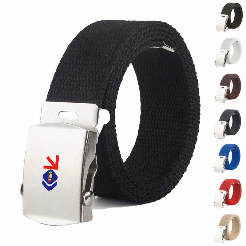 MOQ 50 Durable Canvas Belt with Metal Fastener