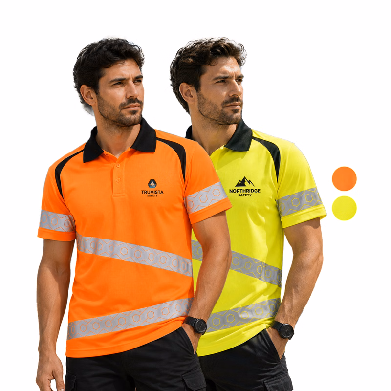 Class 3 Safety Polo with Double Band 2" Segmented Tape