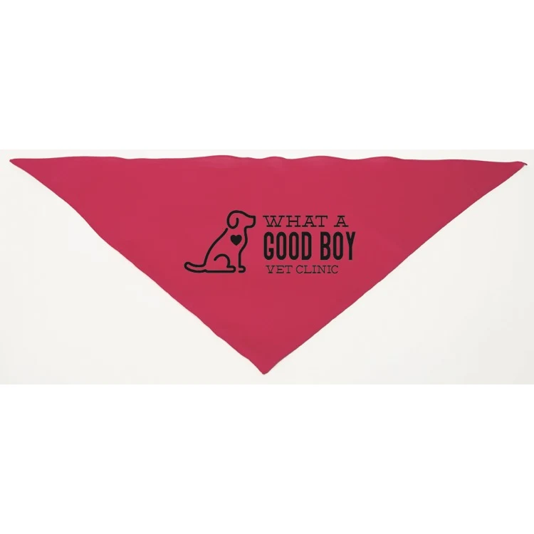 Personalized Large Hot Pink Triangle Pet Bandana 1