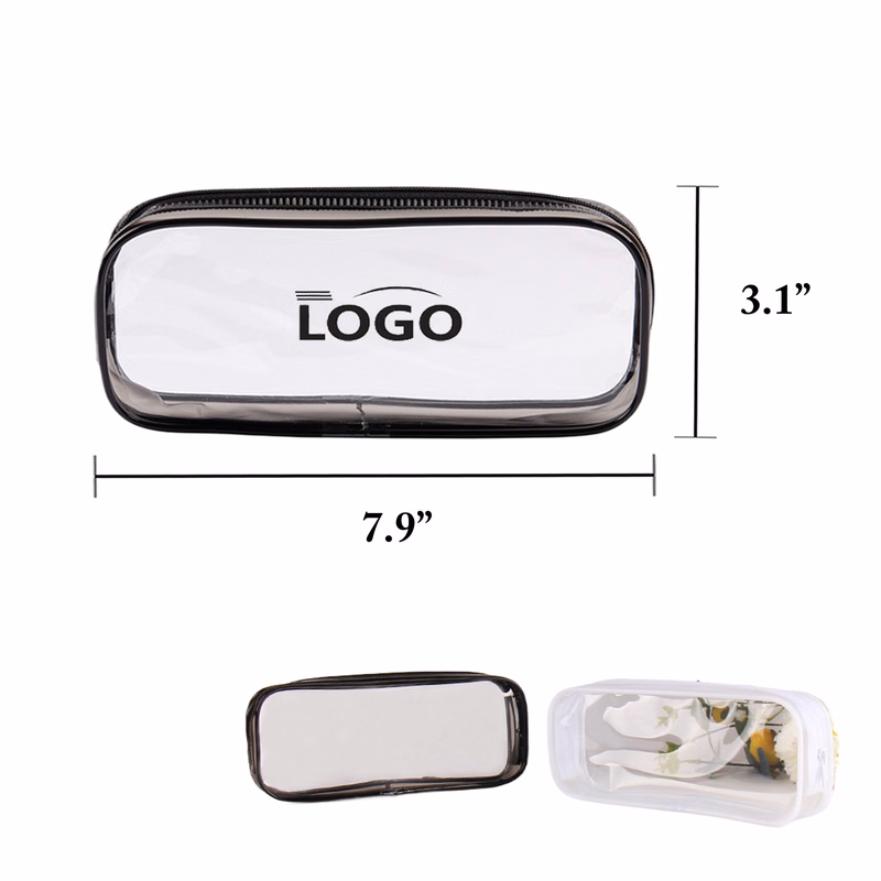 Clear PVC Zipper Cosmetic Pencil Case