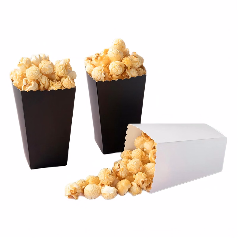 Black And White Minimalist Popcorn And Potato Chip Box