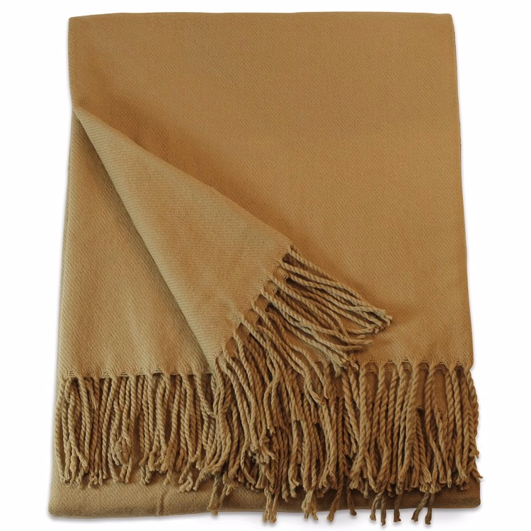 Camel Acrylic Throw Blanket