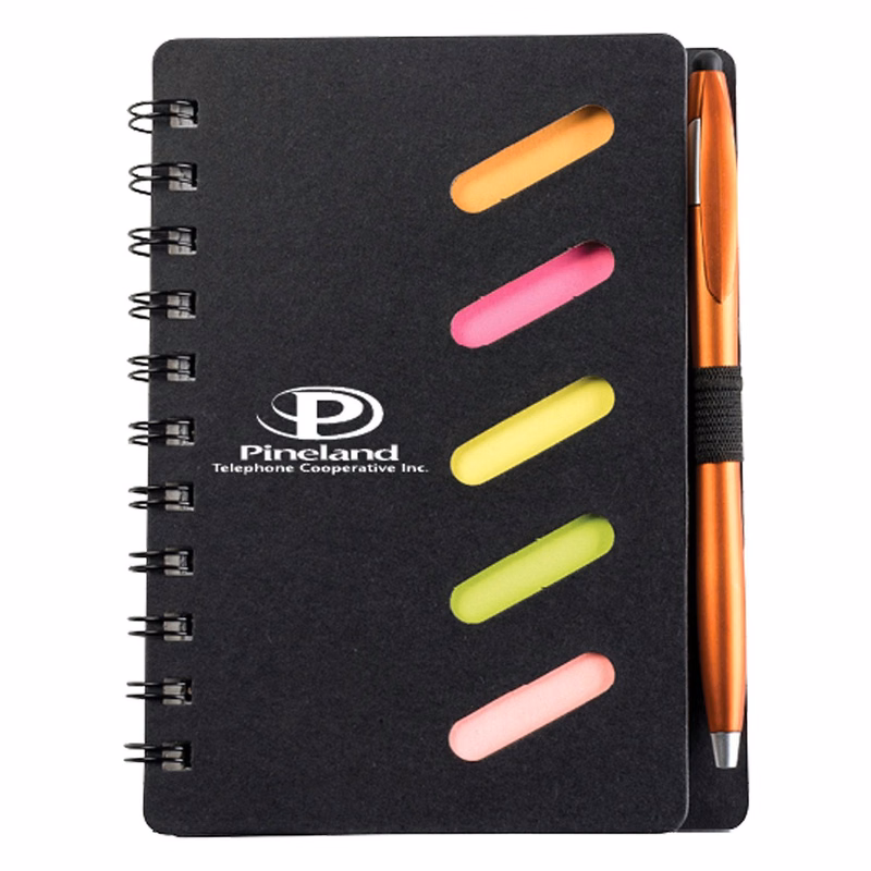 Black Cardboard Paper Journal Notebook w/Pen