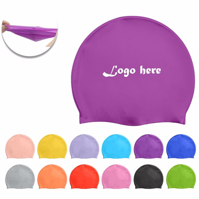 Solid Color Silicone Swimming Cap