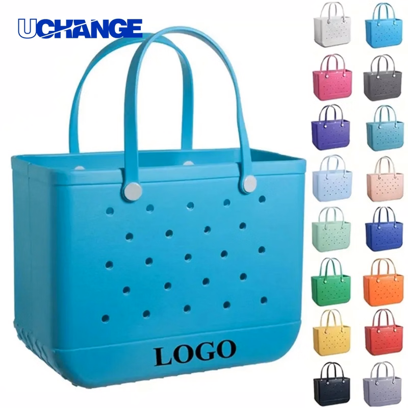 EVA Waterproof Beach Tote Bag Easy-Clean Summer Carry