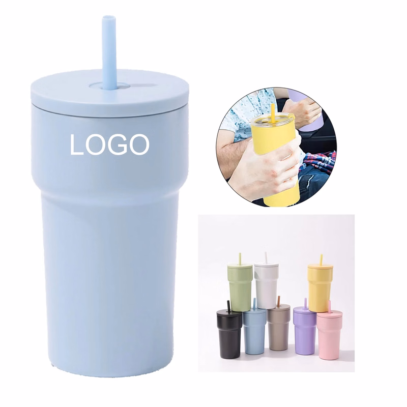 14-Ounce Insulated Coffee Cup With Straw