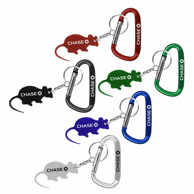 Mouse Shape Bottle Opener Key Chain & Carabiner