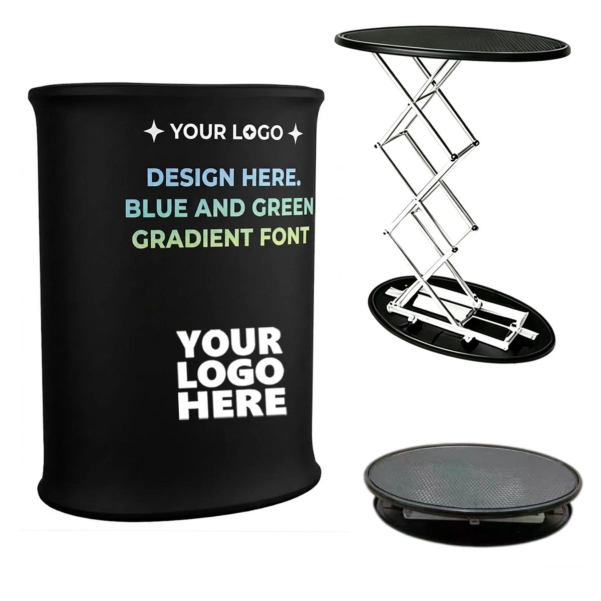 Hydraulic Collapsible Stretch Fabric Promotional Counter 1