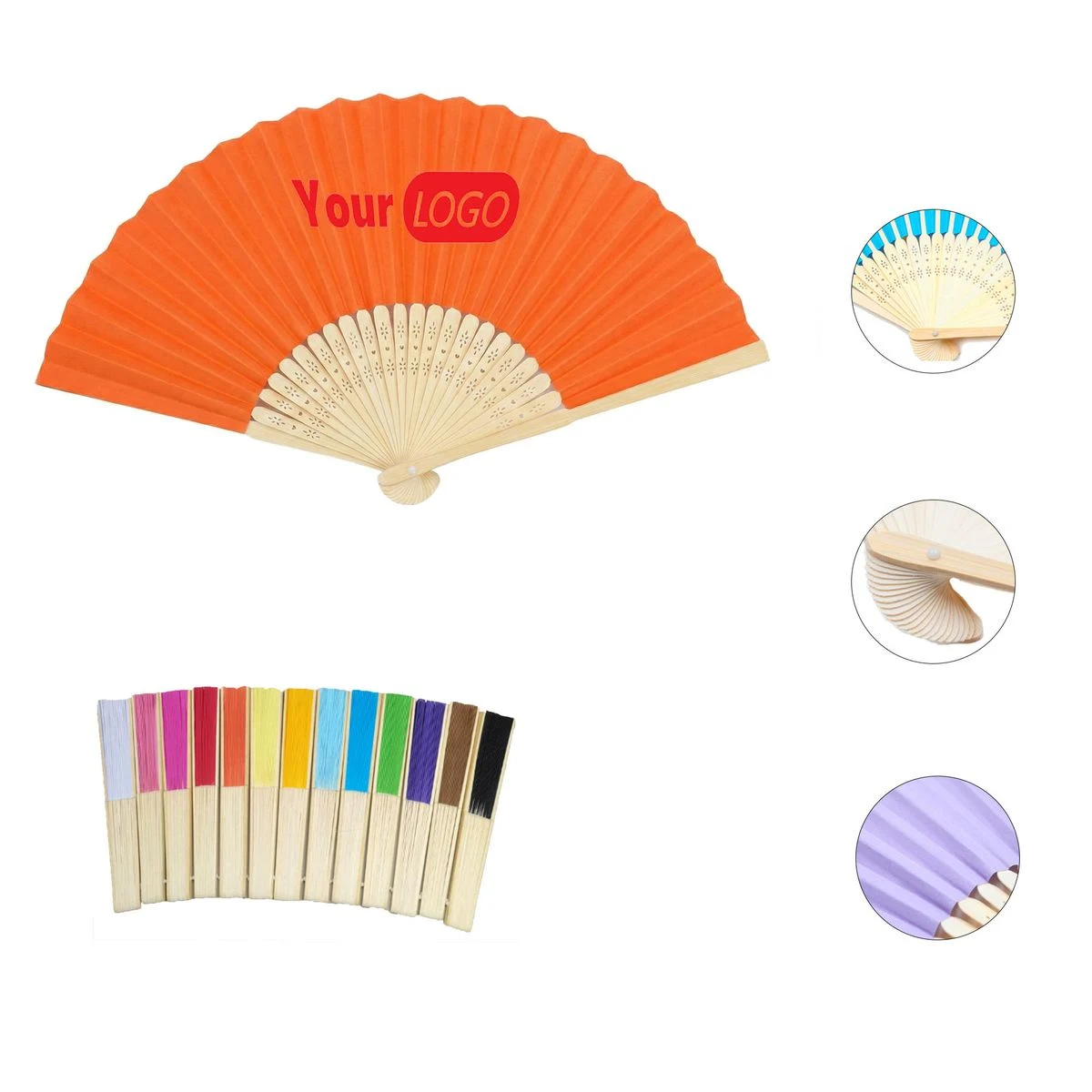 Bamboo Frame Folding Paper Hand Fan 1