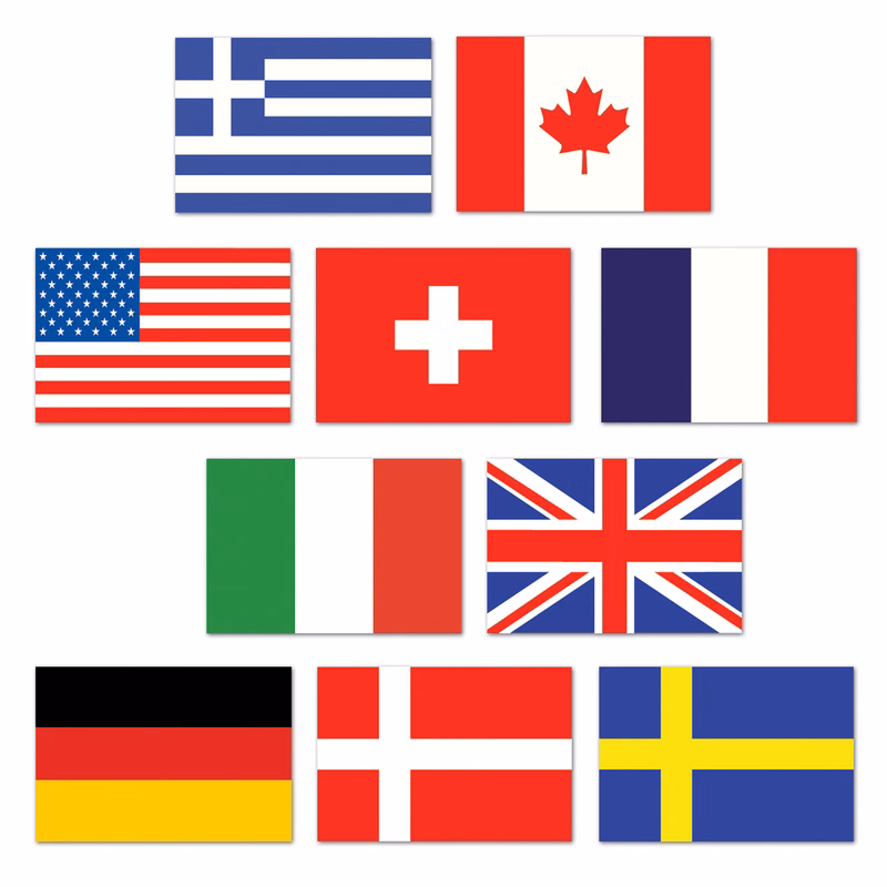 Mini International Flag Cutouts