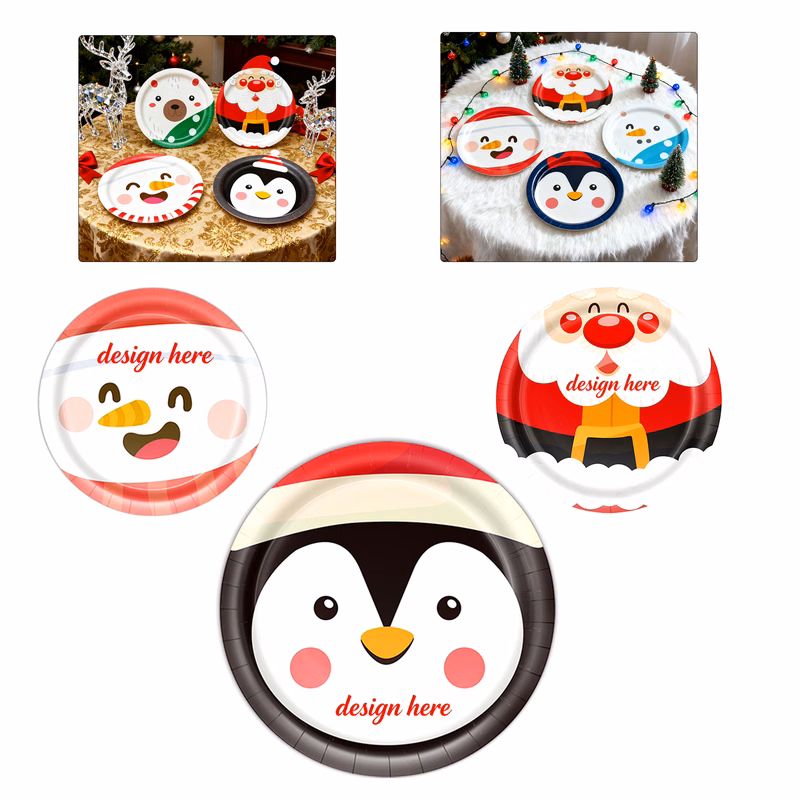 Christmas Party Plates Disposable