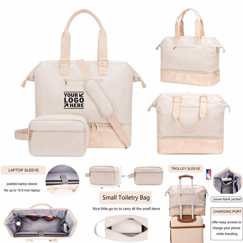 Compartment Travel Tote Overnight Weekender Personal Item Bag with Shoe
