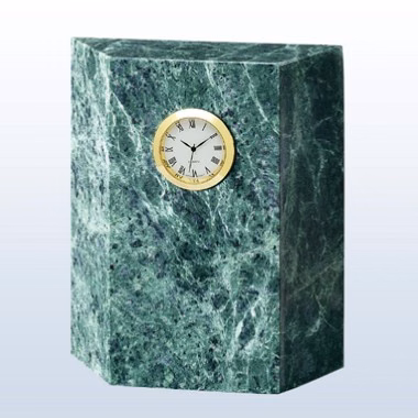 Green Marble Block Clock