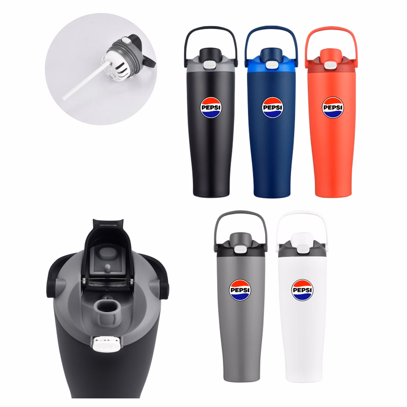 Union Printed - 40 oz Vacuum Bottle w/ Easy Carry Handle & Infuser Insert - Full Color