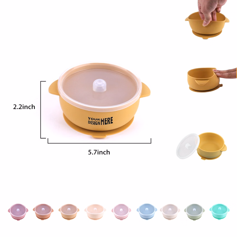 Toddler Food Silicone Bowl with Lid